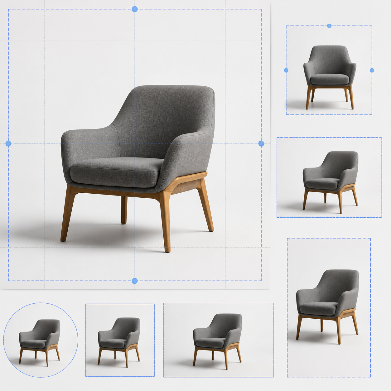 Product image prepared for multiple ecommerce thumbnail ratios